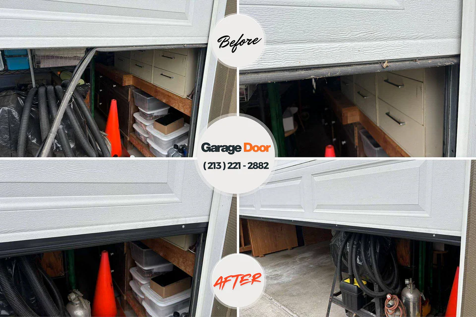 Before and after: garage door opener repair Lowry Crossing, TX